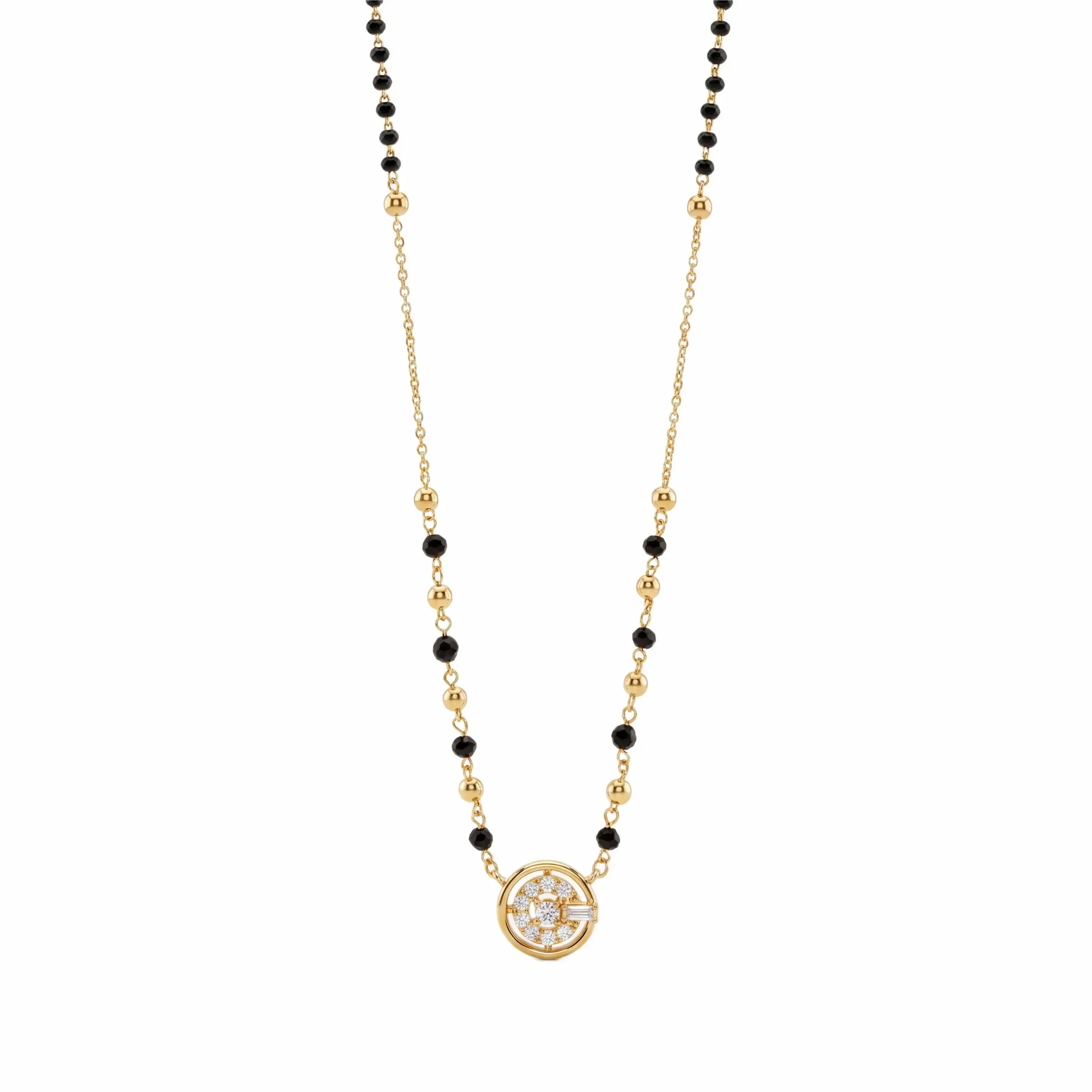 925 Sterling Silver Circular Halo Mangalsutra
