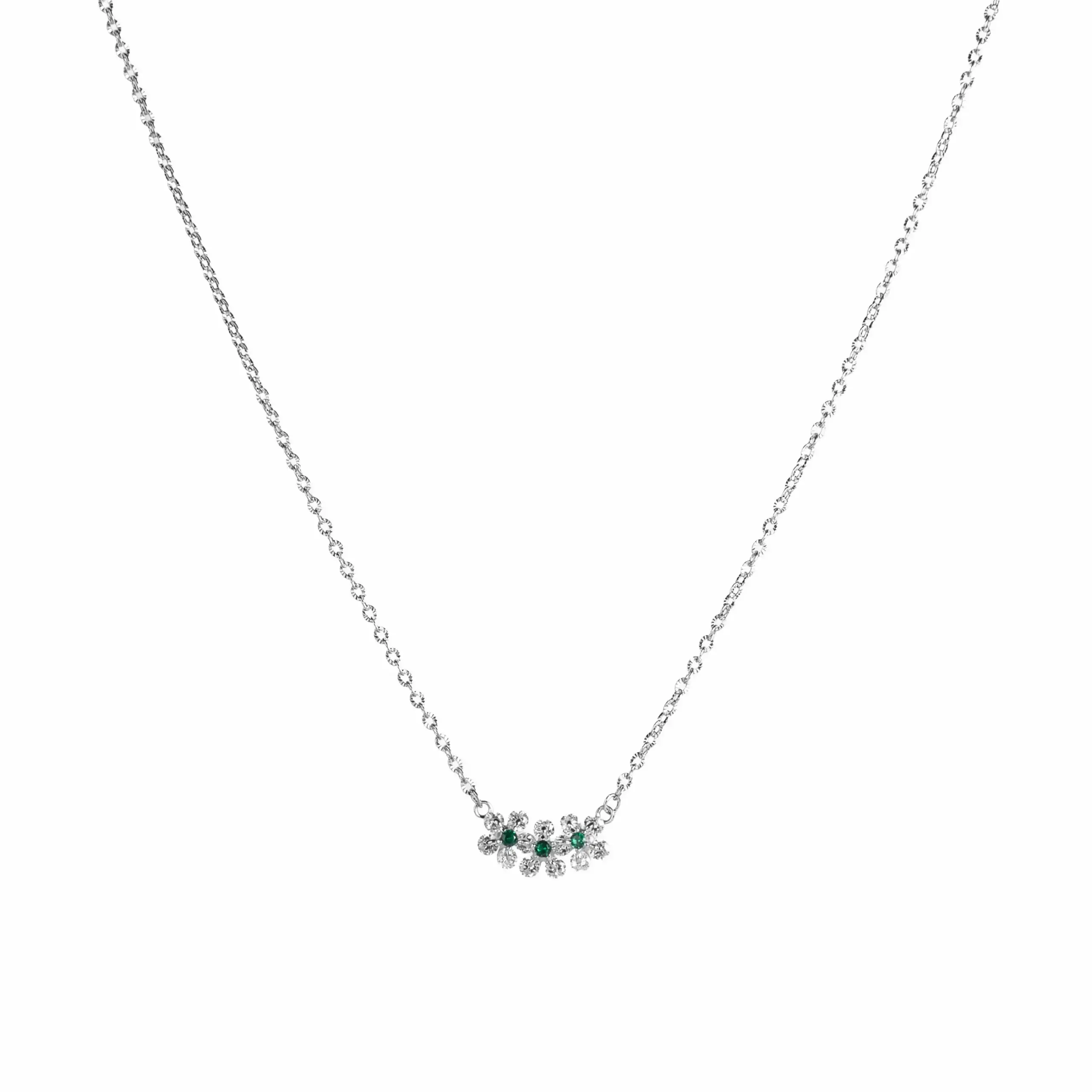 Celeste Green Cluster Necklace