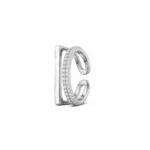Geometric Criss Cross MOP CZ Ring