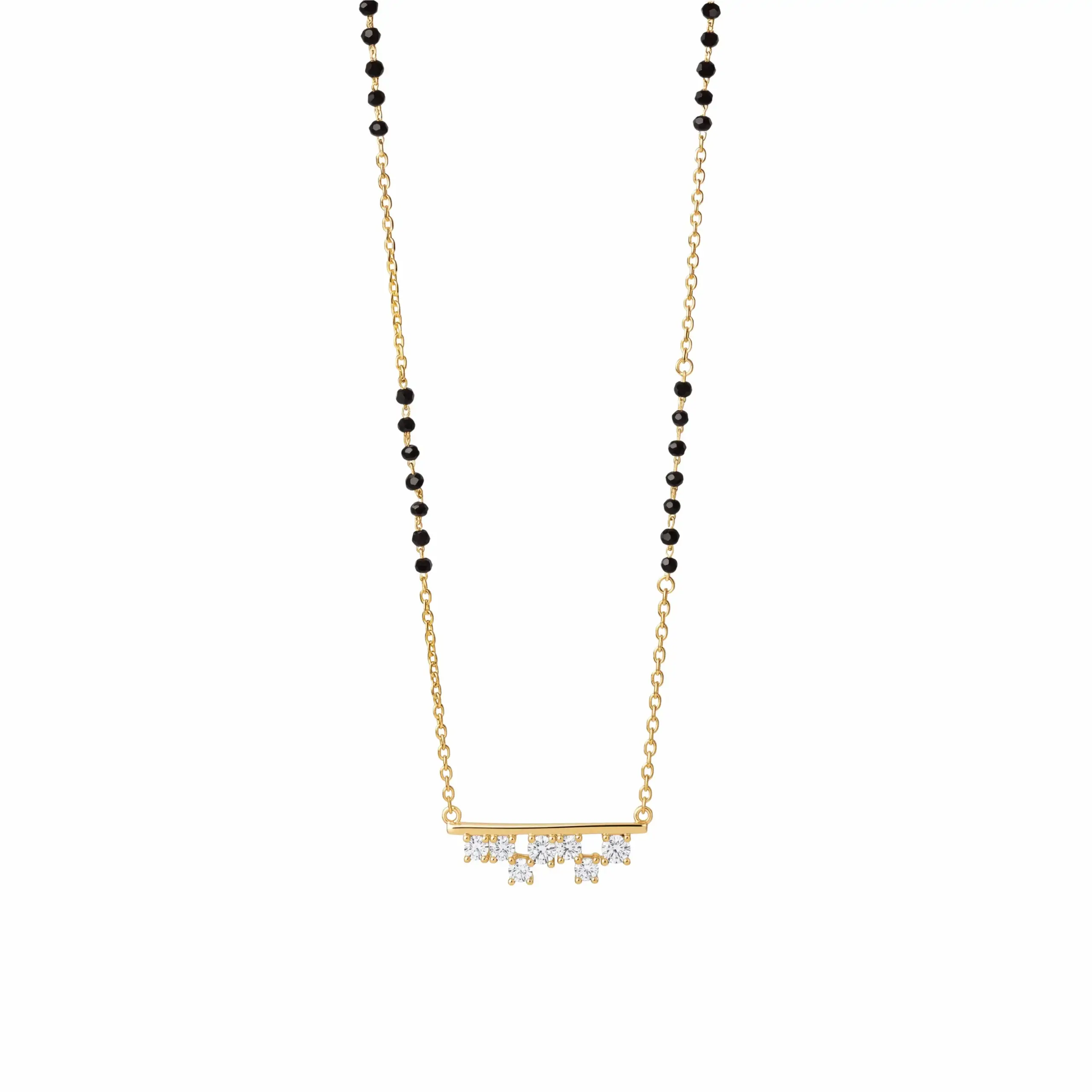 Linear Sparkle CZ Silver Mangalsutra