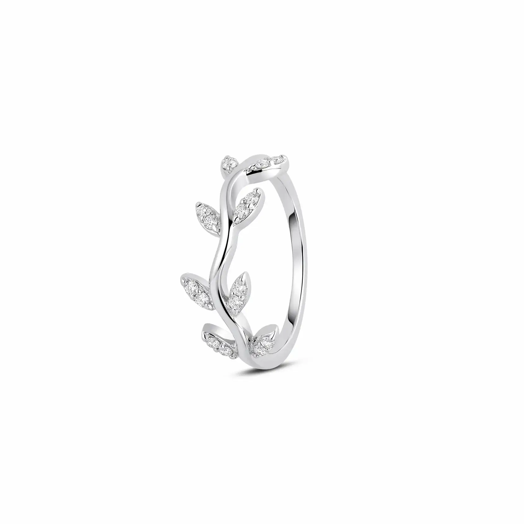 Marquise Leaf Silver Ring