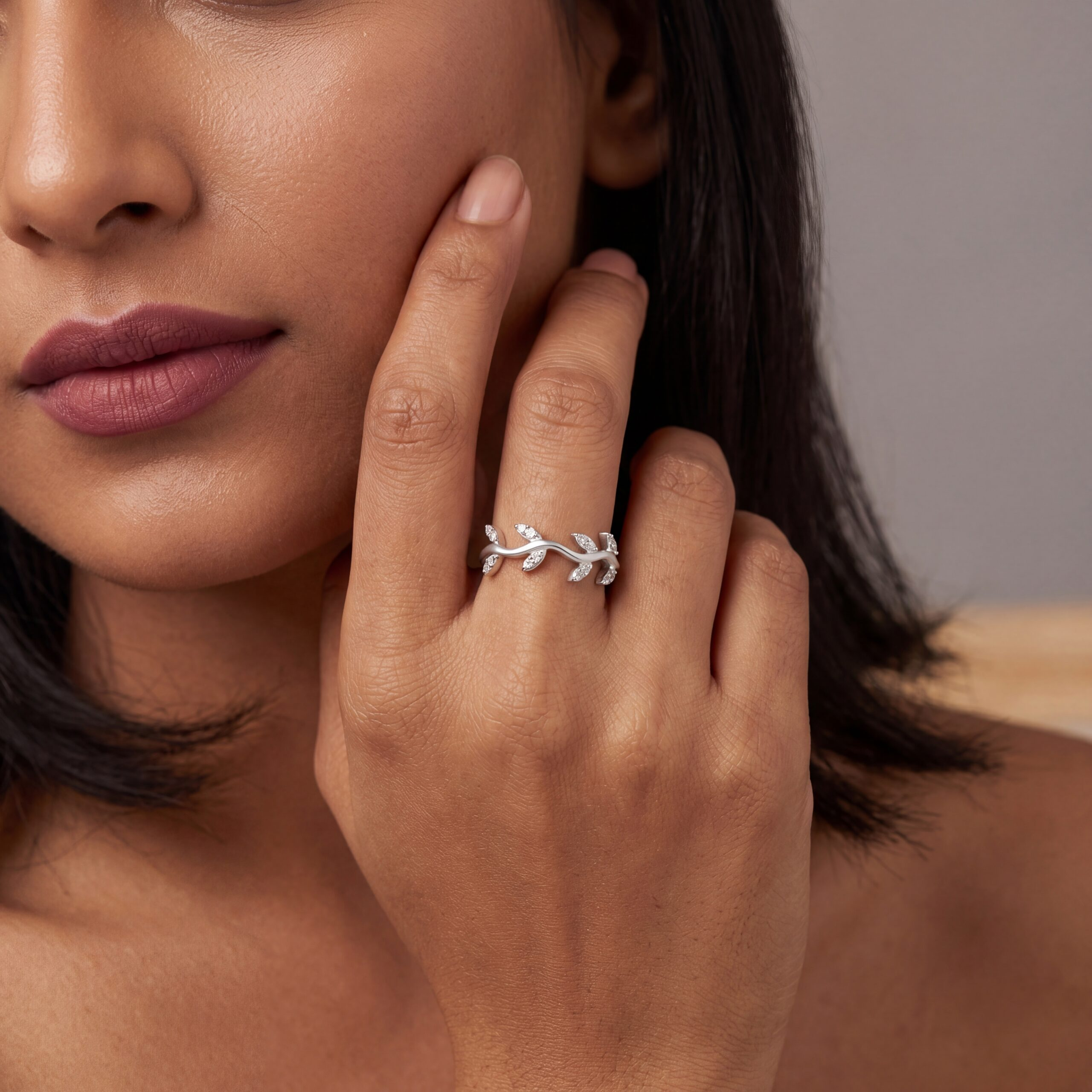 Marquise Leaf Silver Ring - Image 2