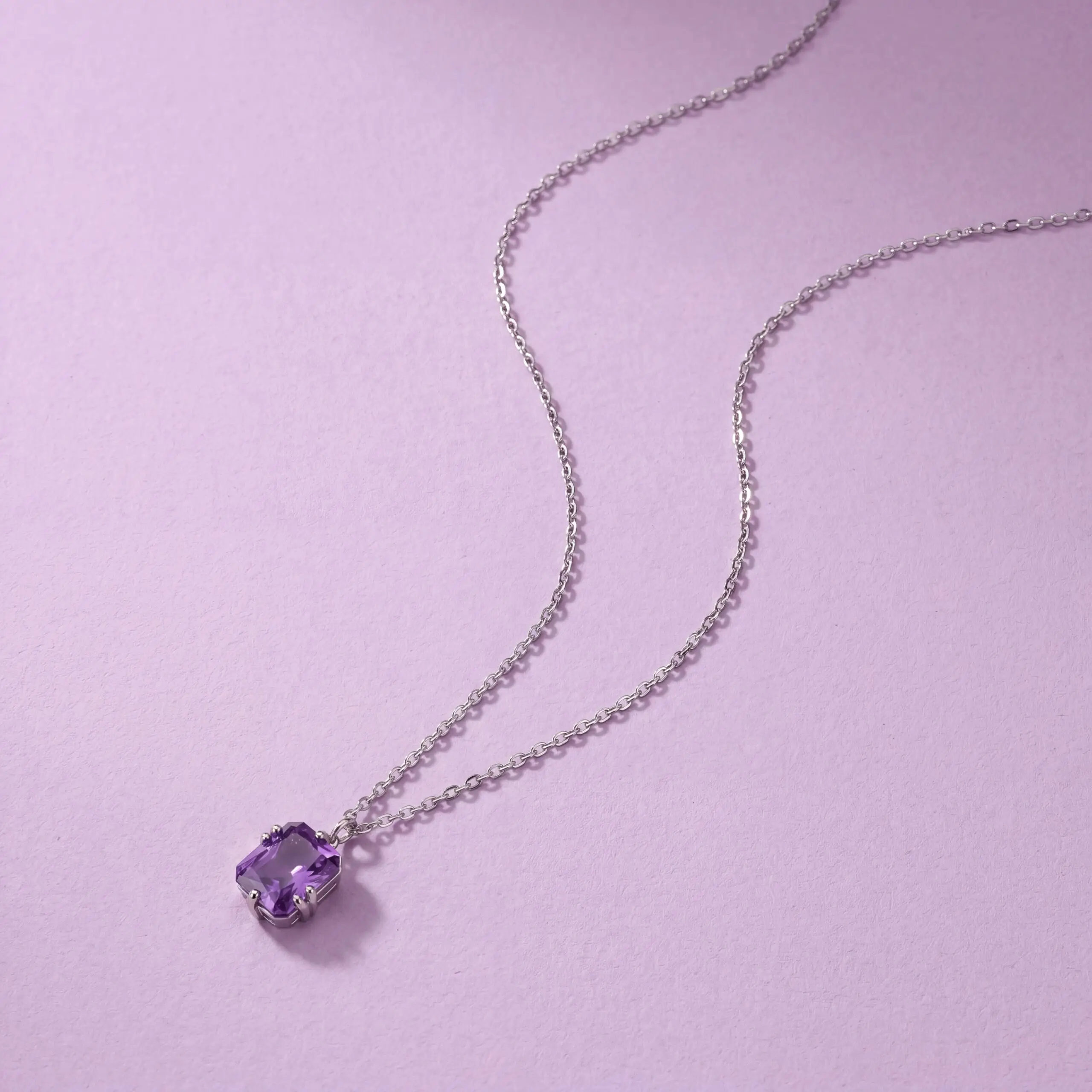 Minimal Purple Halo Necklace -3