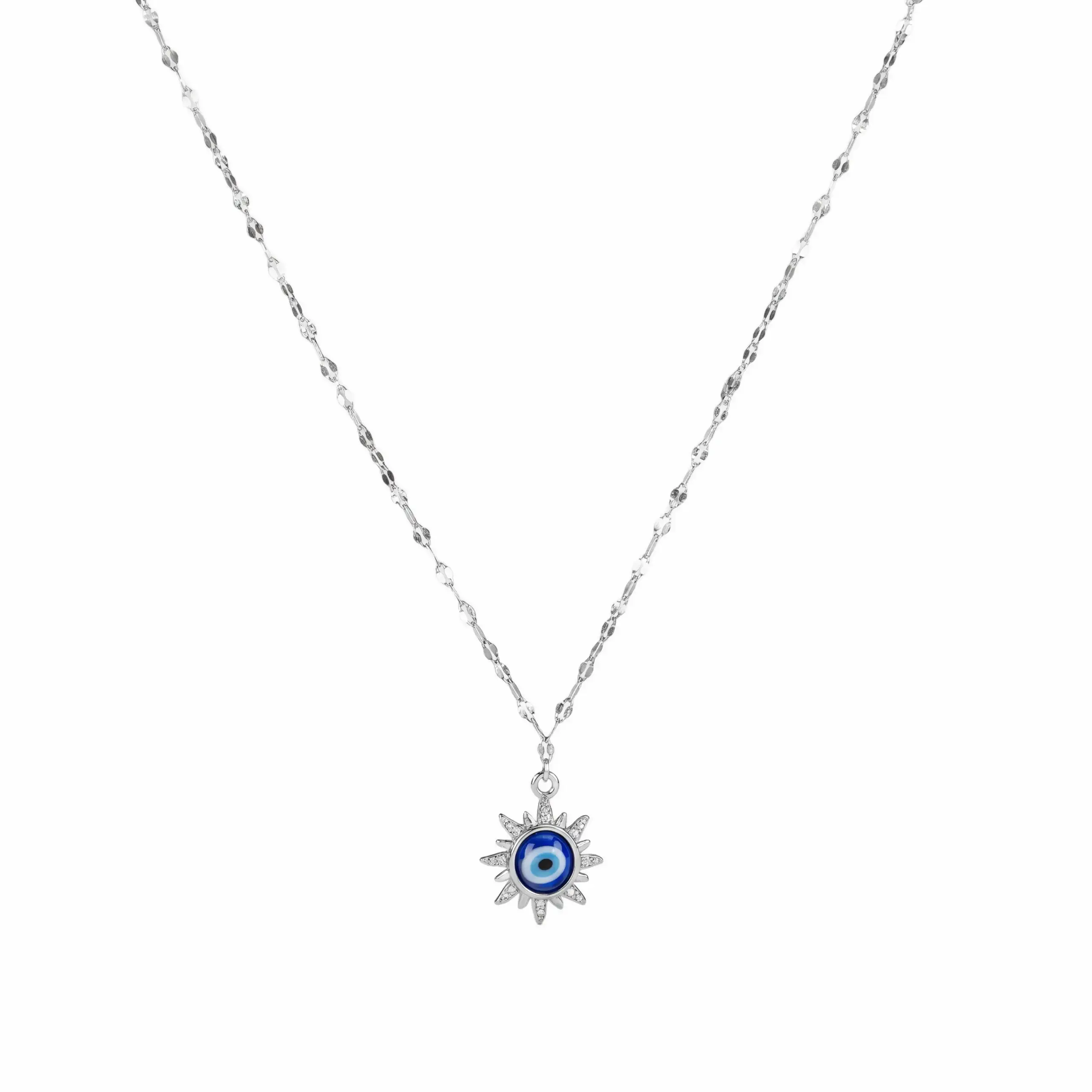 Radiant Evil Eye Silver Necklace