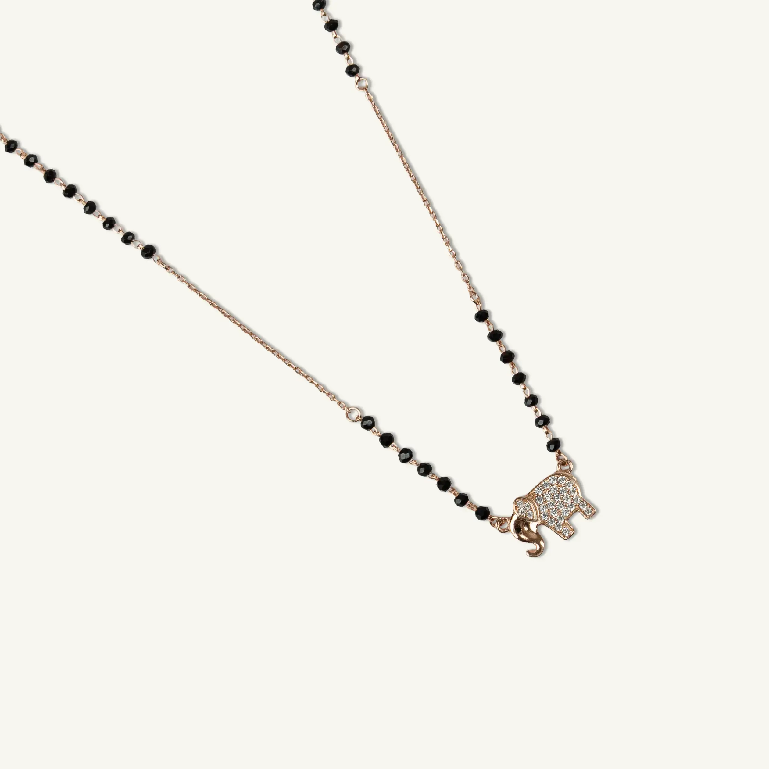 Rose Gold Elegant Elephant Silver Mangalsutra-2