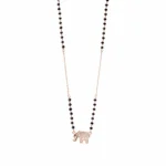 Rose Gold Elegant Elephant Silver Mangalsutra