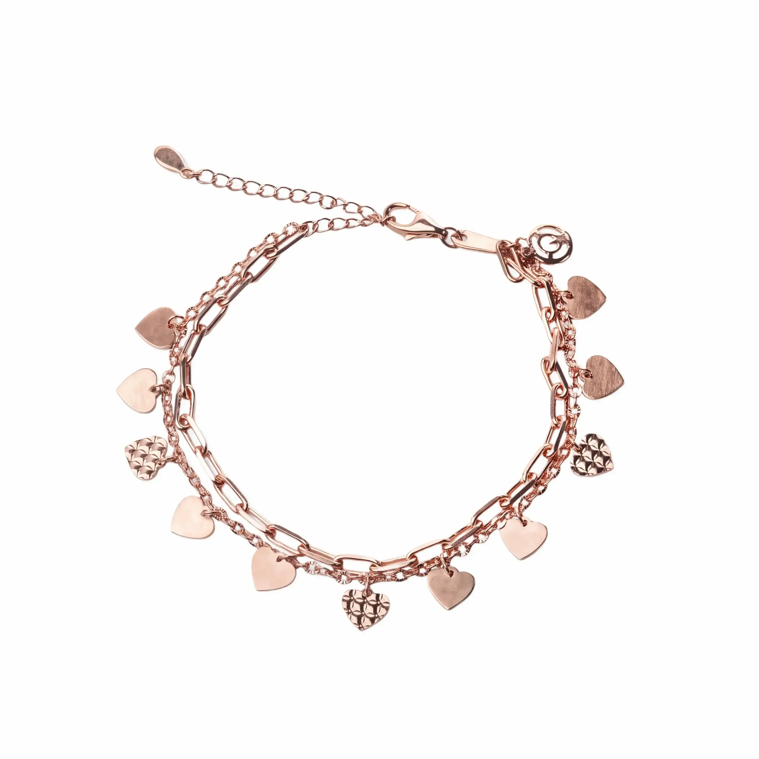 Rosé Heart Dangle Bracelet