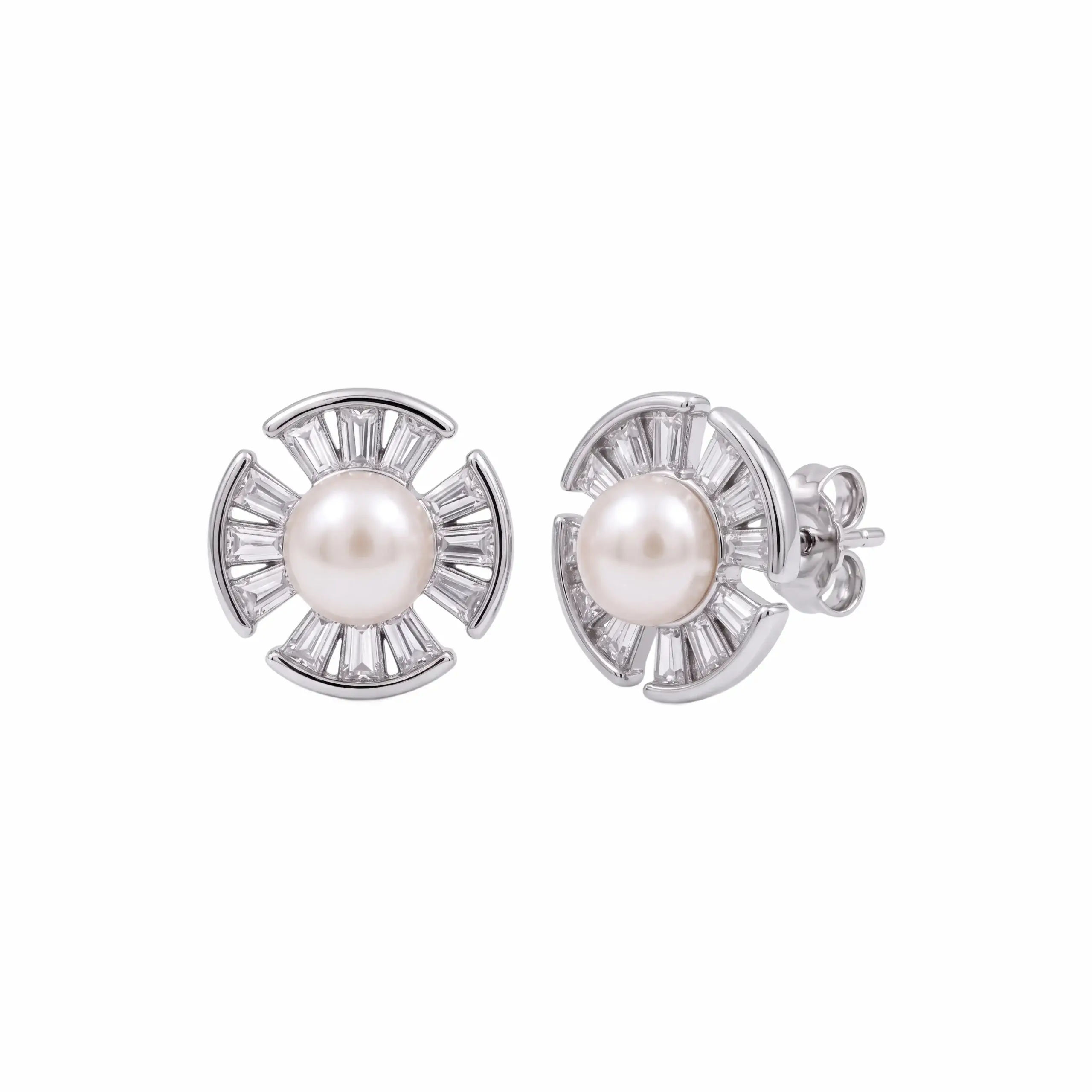 CZ Pearl Stud Earring