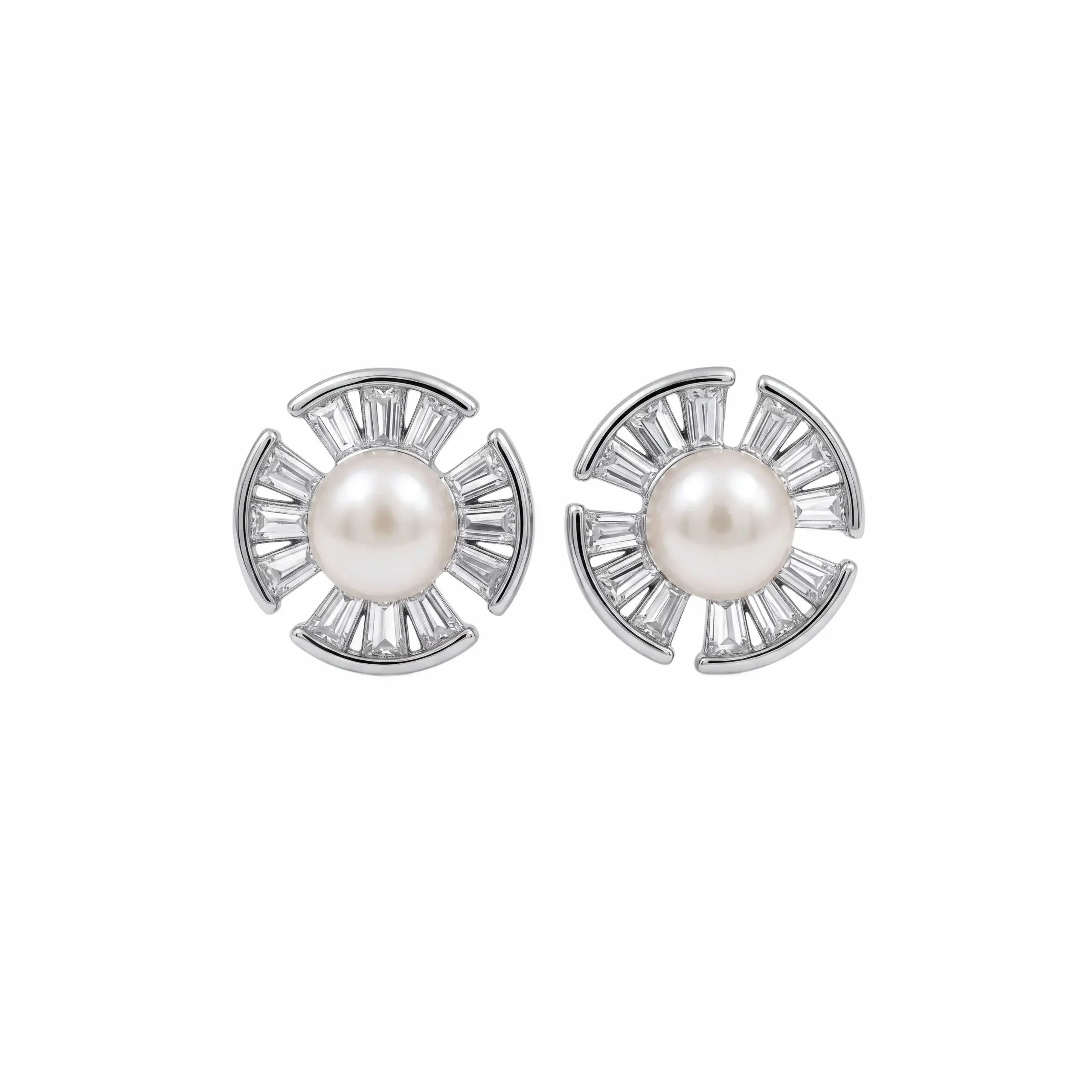 CZ Pearl Stud Earring