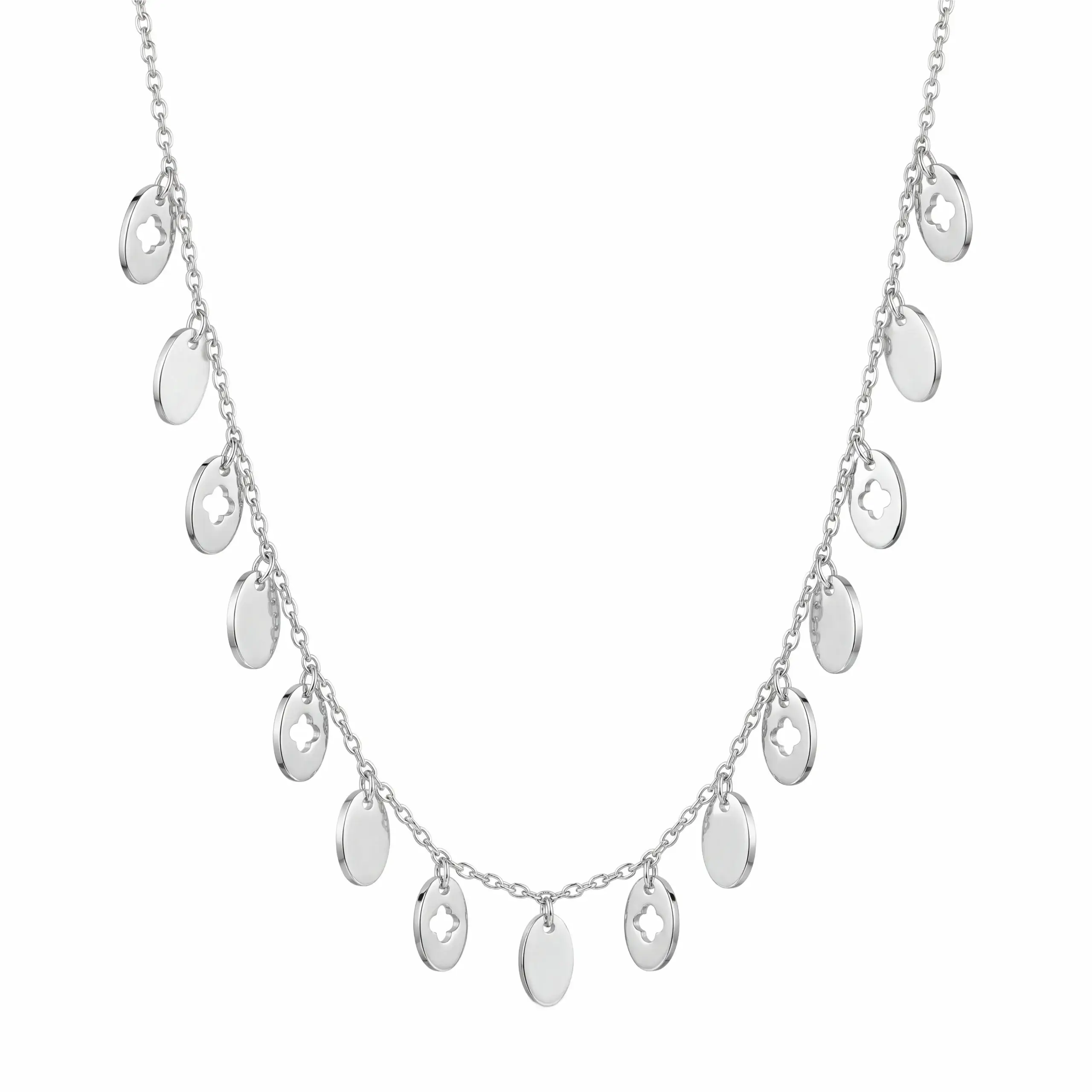 Matte Oval Charm Necklace