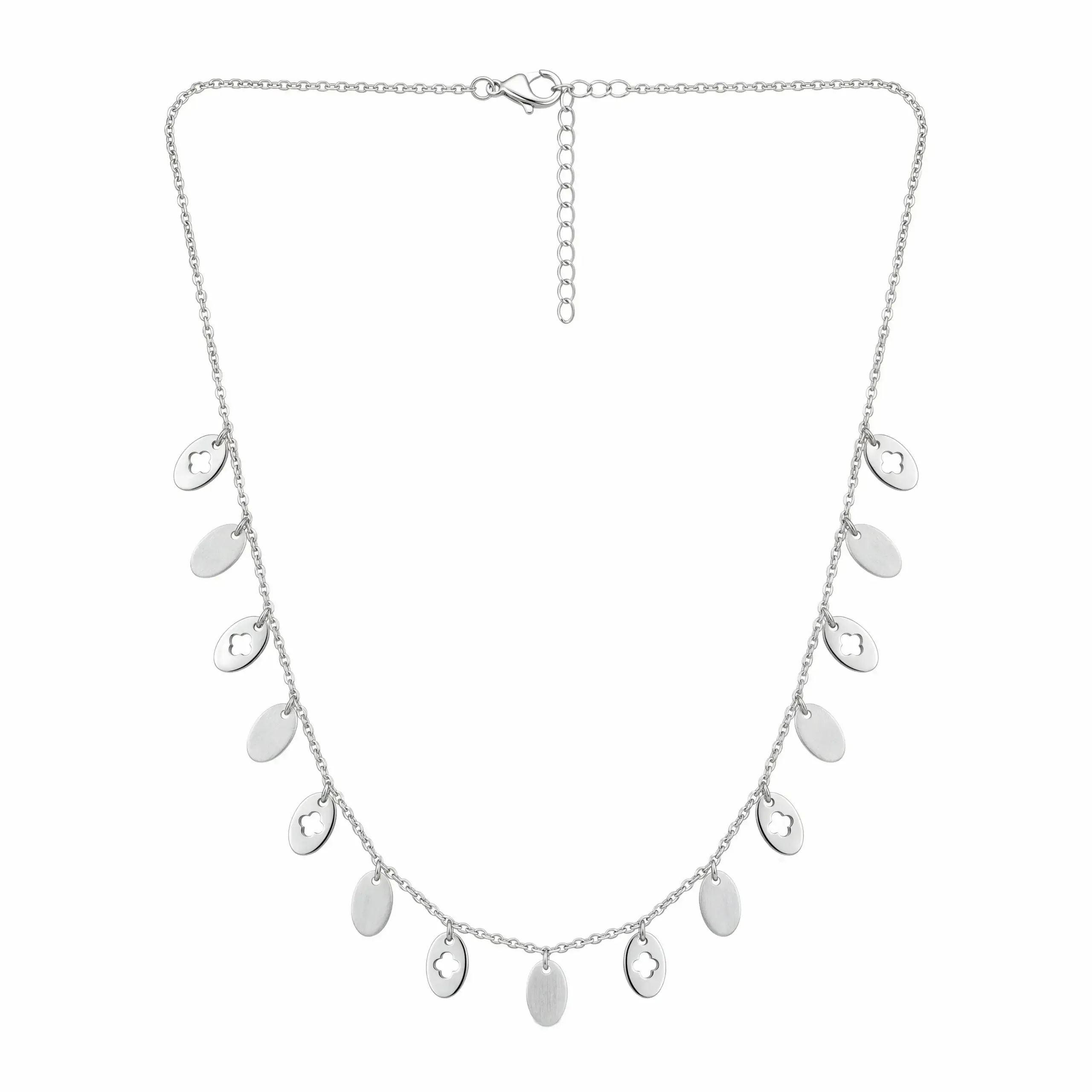 Matte Oval Charm Necklace