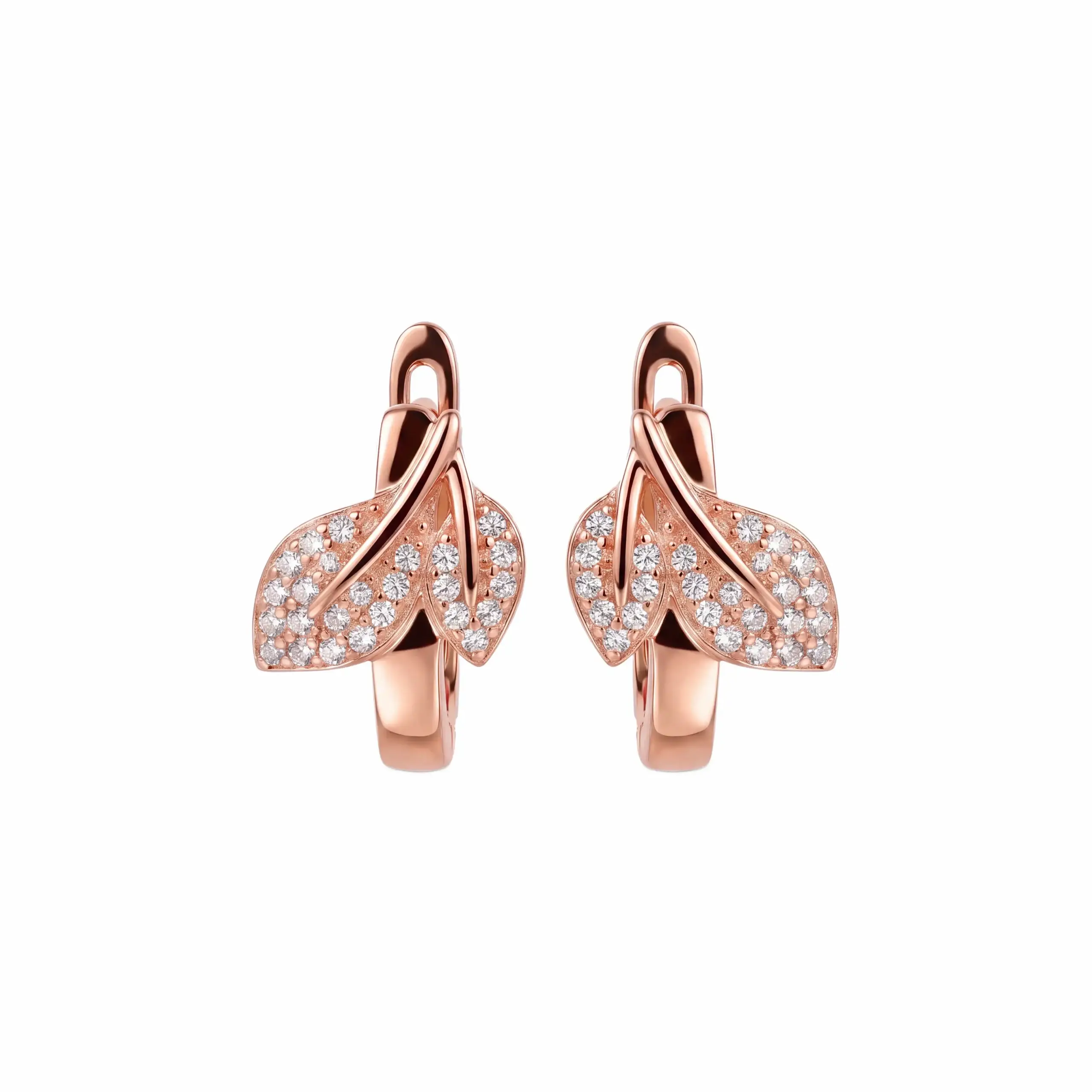 Olive Leaf Huggie Earring