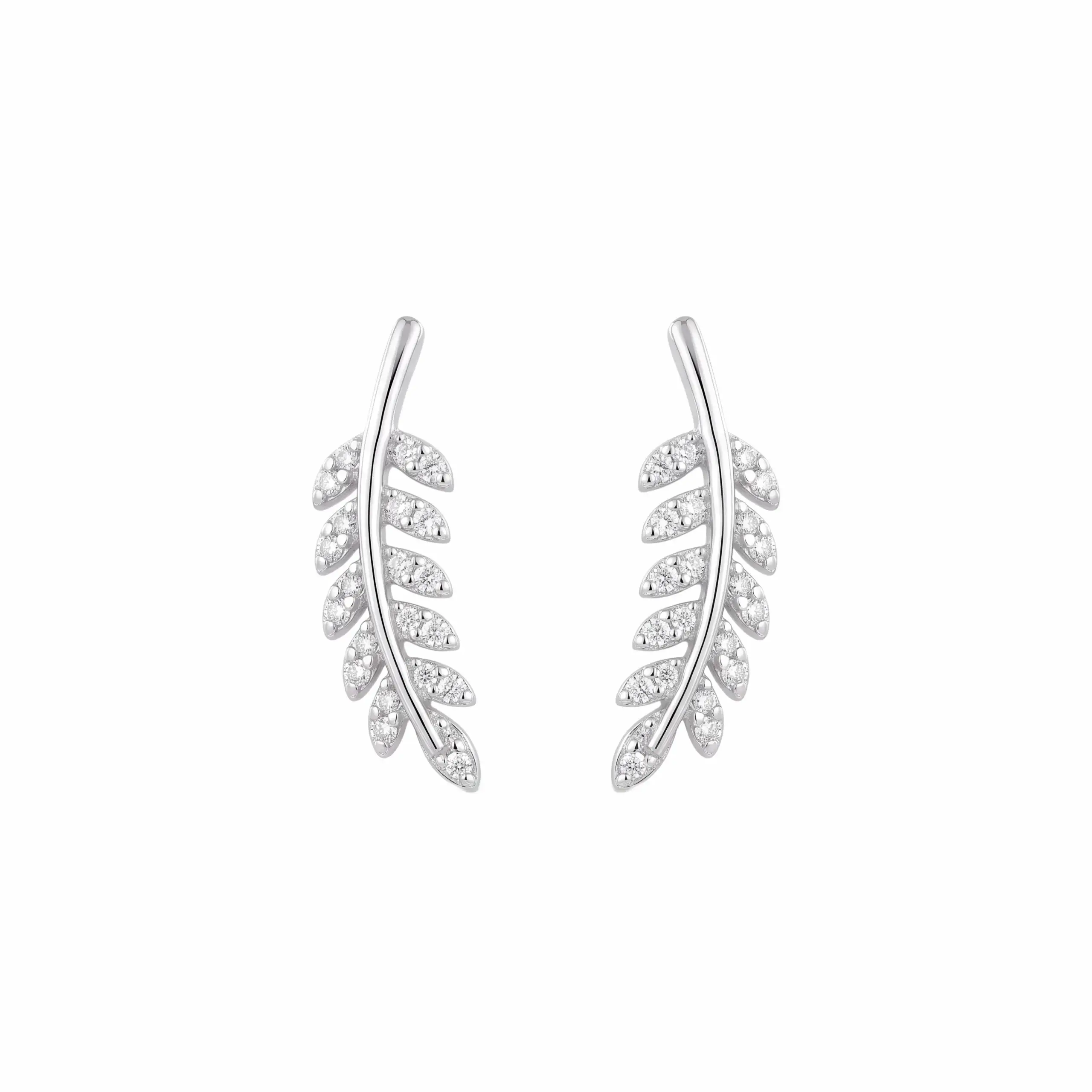 Radiant Leaf Climber Earring