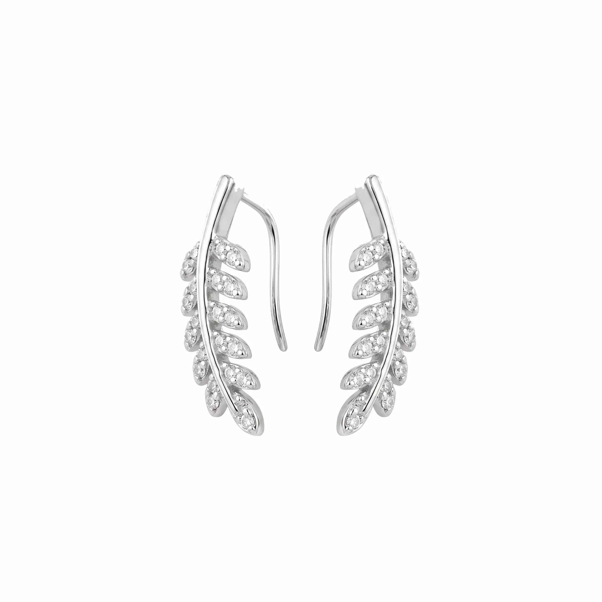 Radiant Leaf Climber Earring
