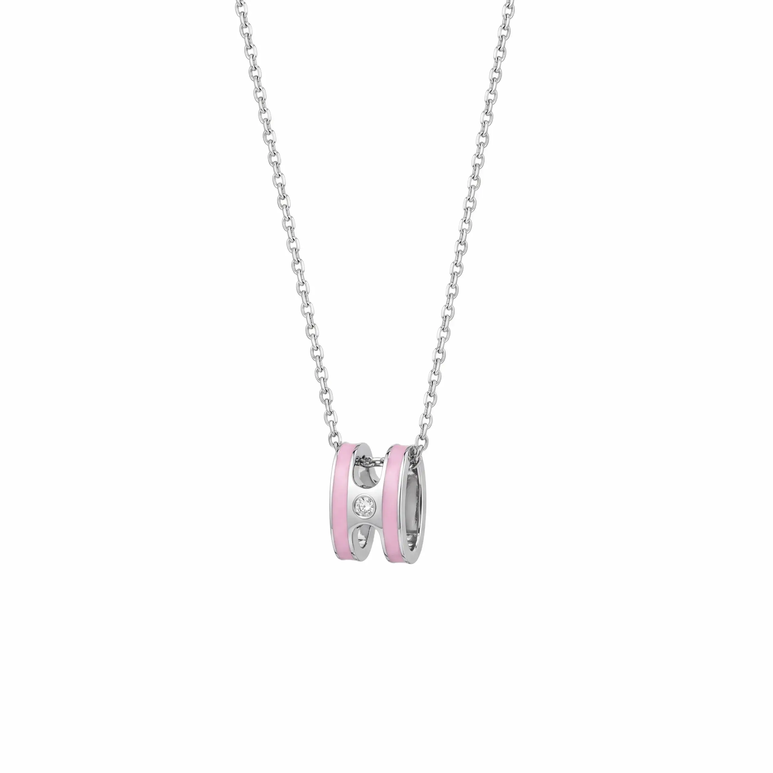 Radiant Pink Enamel Necklace (1)