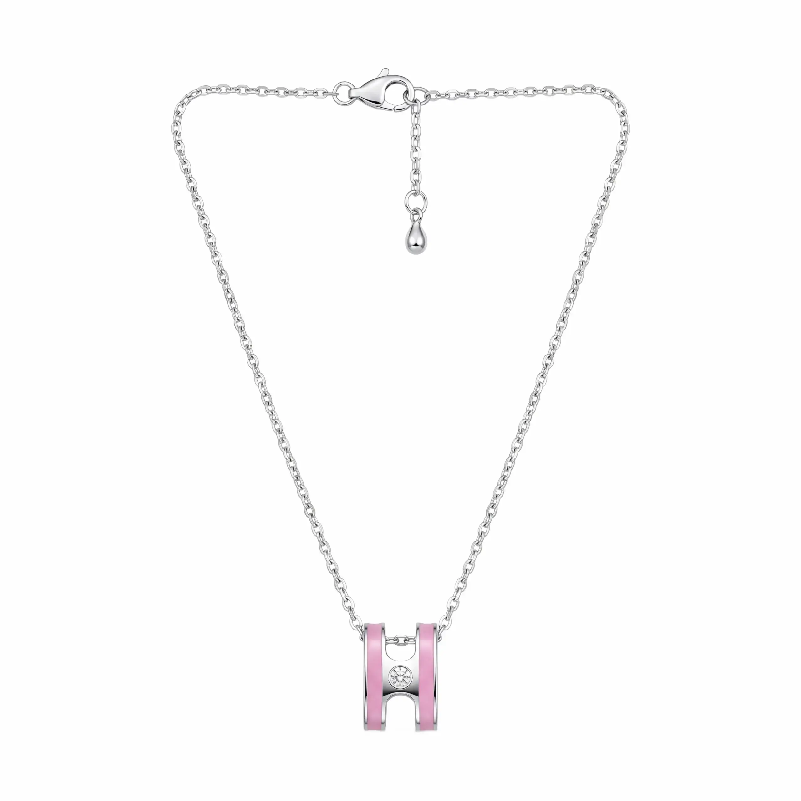 Radiant Pink Enamel Necklace