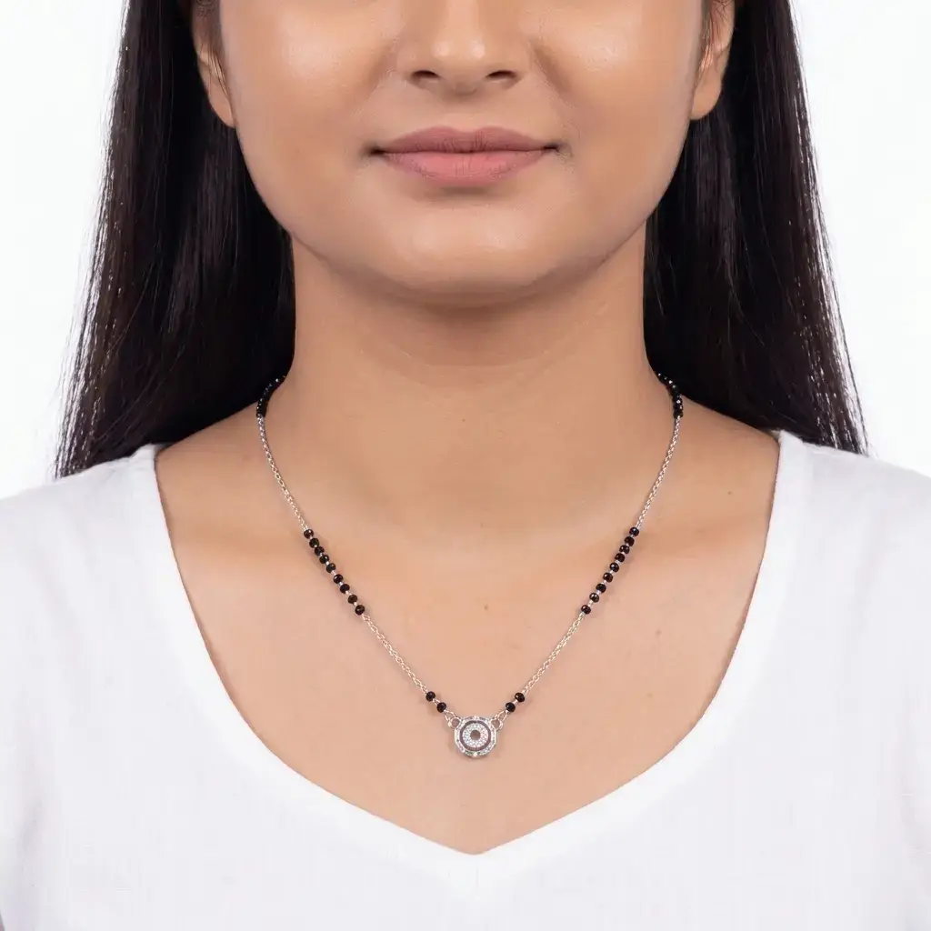 Aurelia Geometric Halo Mangalsutra