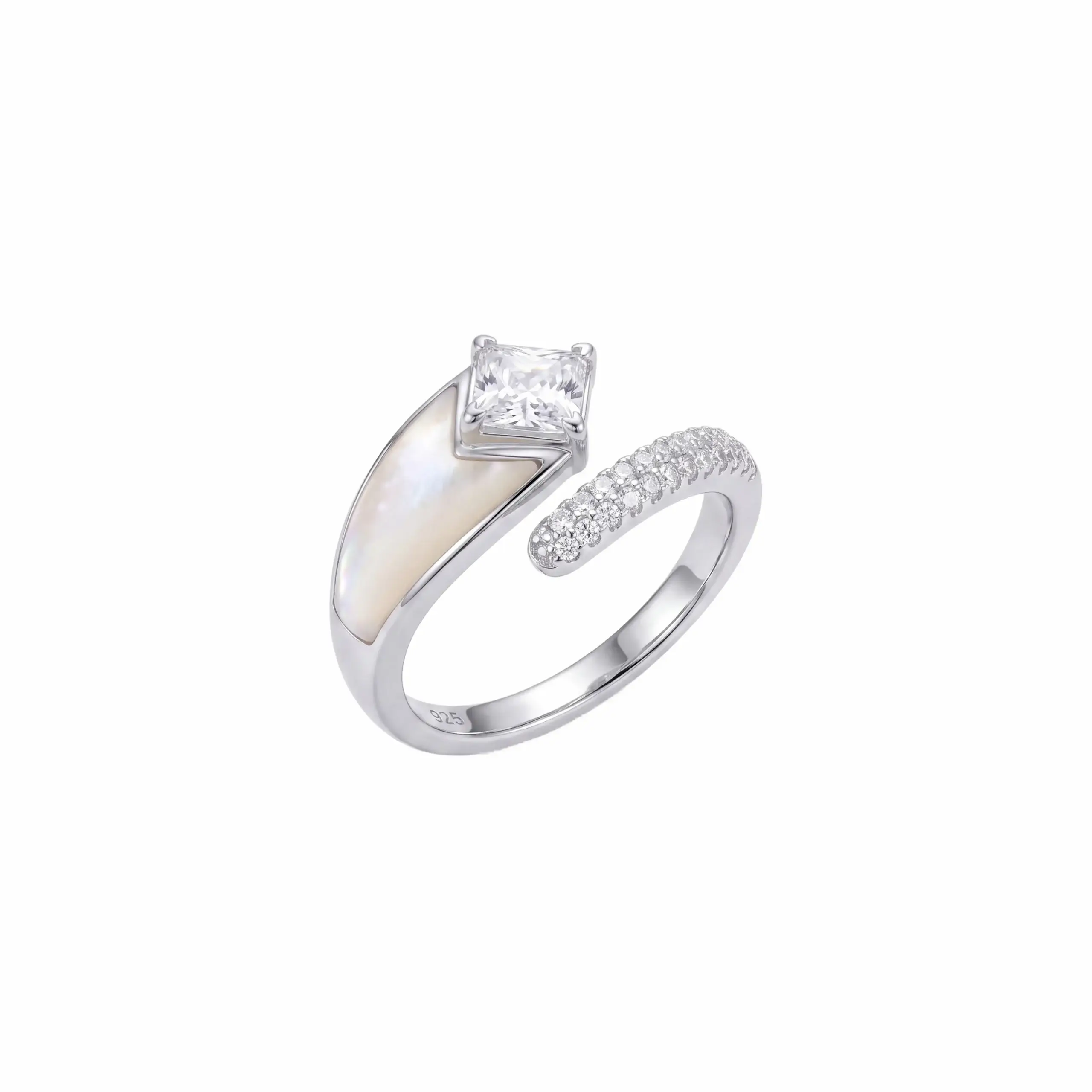 MOP & CZ Radiance Adjustable Ring-2